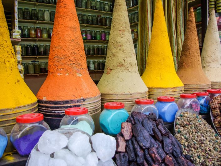 stand d'épices à Marrakech