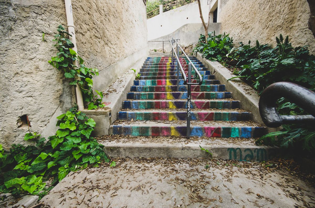 Street art et escalier à Marseille