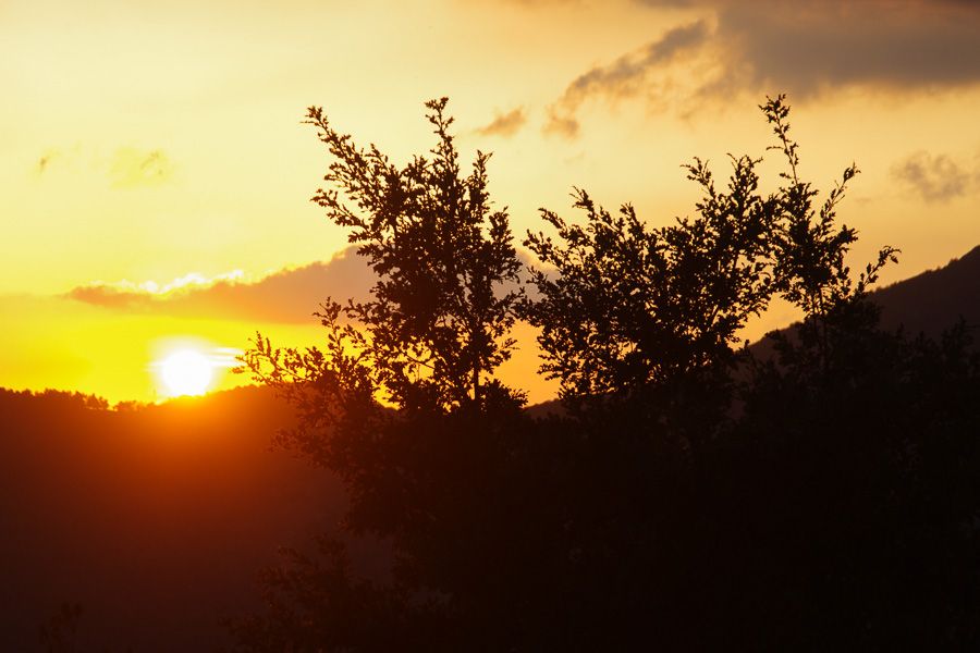 Paysage et coucher de soleil