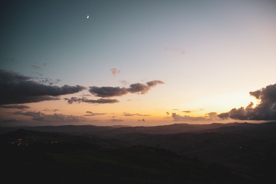 Coucher de soleil en Sicile sur le parc des Madonies